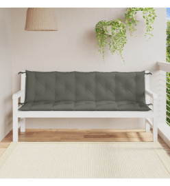 Coussins de banc de jardin lot de 2 gris foncé mélangé tissu