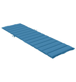 Coussin de chaise longue bleu mélangé 200x70x4 cm tissu