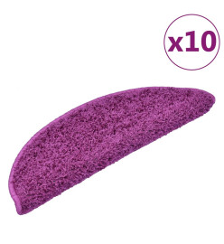 Tapis d'escalier 10 pcs 56x17x3 cm Violet