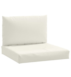 Coussins de palette lot de 2 crème mélangé tissu