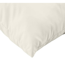 Coussins de palette lot de 2 crème mélangé tissu