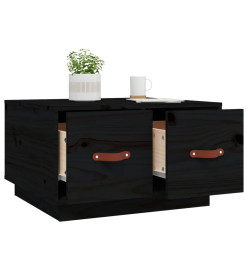 Table basse Noir 60x53x35 cm Bois massif de pin