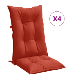 Coussins de chaise à dossier haut lot de 4 rouge mélangé tissu