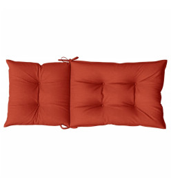 Coussins de chaise à dossier haut lot de 4 rouge mélangé tissu