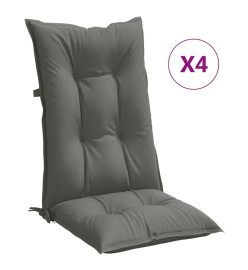 Coussins de chaise à dossier haut lot de 4 gris foncé mélangé