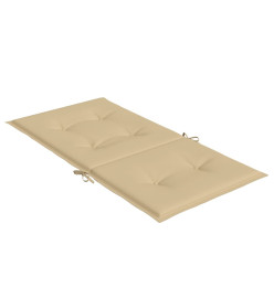 Coussins de chaise à dossier bas lot de 2 beige mélangé tissu