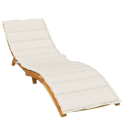 Coussin de chaise longue crème mélangé 200x60x4 cm tissu