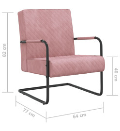 Chaise cantilever Rose Velours