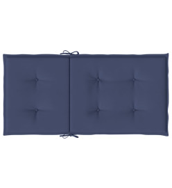 Coussins de chaise à dossier bas lot de 2 bleu marine tissu