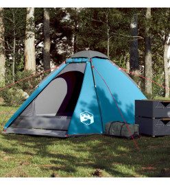 Tente de camping à dôme 4 personnes bleu imperméable