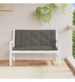 Coussins de banc de jardin lot de 2 gris foncé mélangé tissu