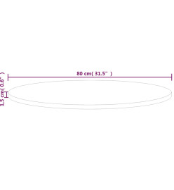 Dessus de table rond Ø80x1,5 cm Bois de chêne massif non traité