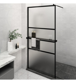 Paroi de douche avec étagère Noir 115x195cm Verre ESG&Aluminium