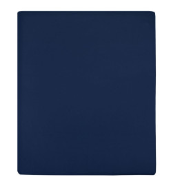 Draps-housses Jersey 2 pcs Bleu marine 100x200 cm Coton