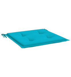 Coussins de chaise de jardin lot de 6 turquoise 40x40x3cm tissu