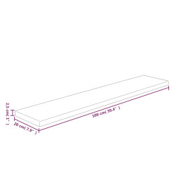 Panneau d'étagère 100x20x2,5 cm Bois de chêne massif non traité