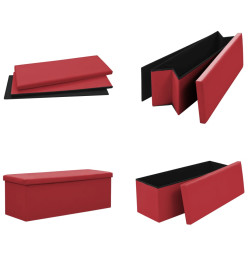 Banc de rangement pliable Rouge bordeaux PVC