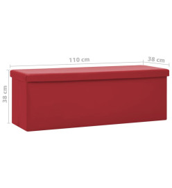 Banc de rangement pliable Rouge bordeaux PVC