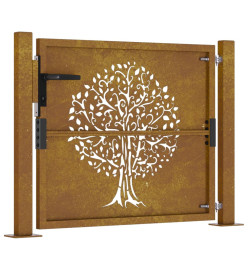 Portail de jardin 105x80 cm acier corten conception de l'arbre