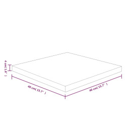Dessus de table carré 40x40x4 cm Bois chêne massif non traité