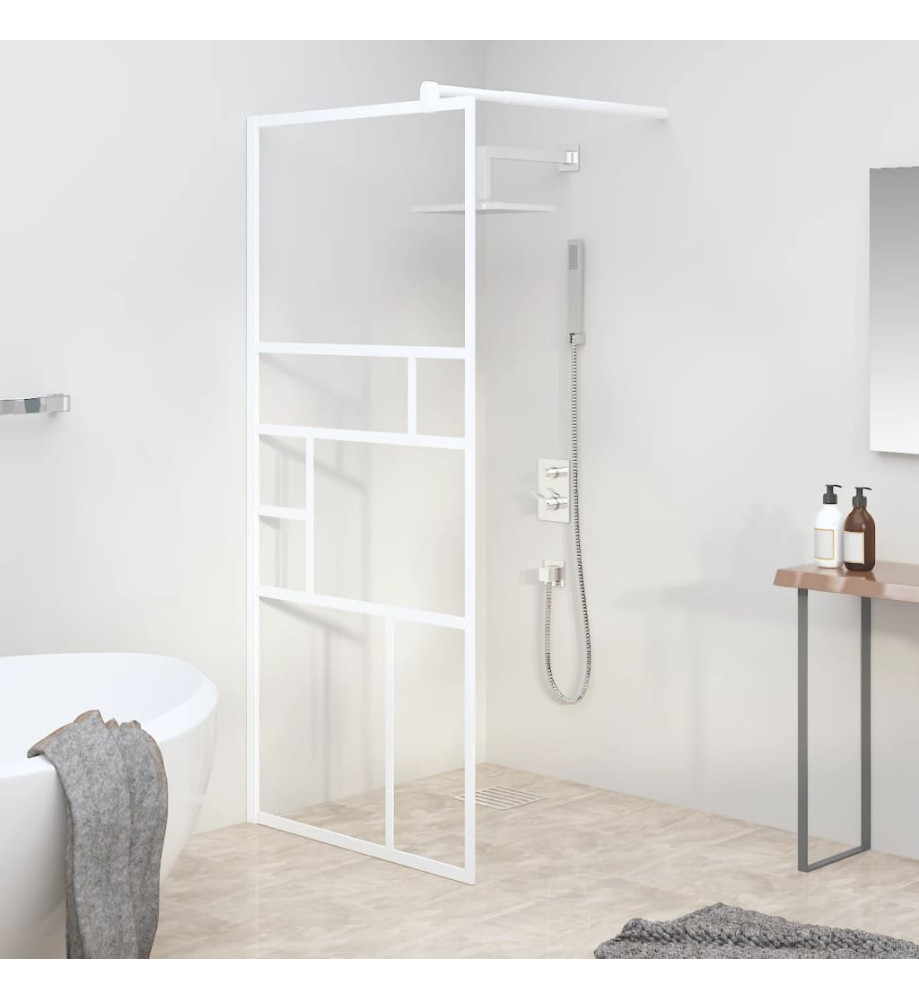 Paroi de douche 90x195 cm ESG Verre Blanc