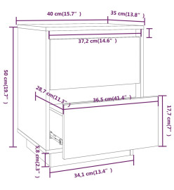 Tables de chevet 2 pcs Blanc 40x35x50 cm Bois de pin solide