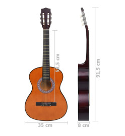 Guitare classique de débutants et enfants 3/4 36" Tilleul