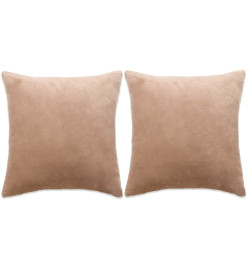 Coussins 2 pcs Tissu 45x45 cm Beige