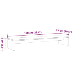 Support de moniteur marron miel 100x27x15 cm bois de pin solide