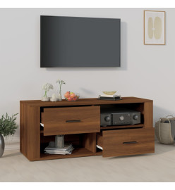 Meuble TV Chêne marron 100x35x40 cm Bois d'ingénierie