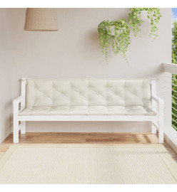 Coussins de banc de jardin lot de 2 crème mélangé tissu