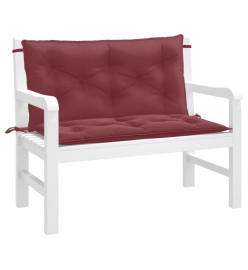 Coussins de banc de jardin lot de 2 rouge bordeaux mélangé