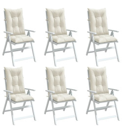 Coussins de chaise à dossier haut lot de 6 crème mélangé tissu