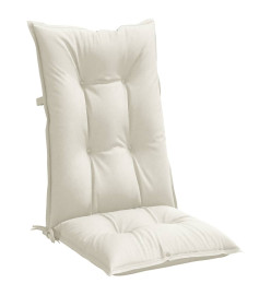 Coussins de chaise à dossier haut lot de 6 crème mélangé tissu