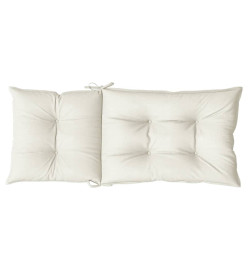 Coussins de chaise à dossier haut lot de 6 crème mélangé tissu