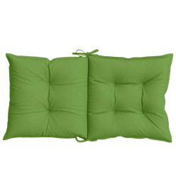 Coussins de chaise à dossier bas lot de 2 vert mélangé tissu