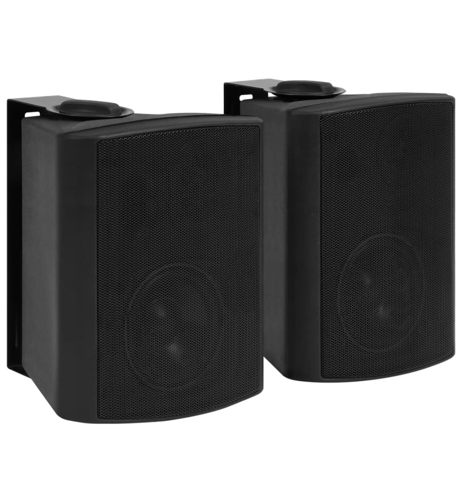 Haut-parleurs stéréo muraux 2 pcs noir intérieur extérieur 100W