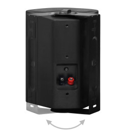 Haut-parleurs stéréo muraux 2 pcs noir intérieur extérieur 100W