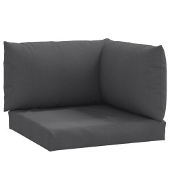 Coussins de palette lot de 3 anthracite mélangé tissu