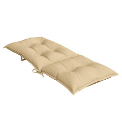 Coussins de chaise à dossier haut lot de 4 beige mélangé tissu