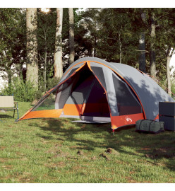 Tente de camping de cabine 4 personnes gris orange imperméable