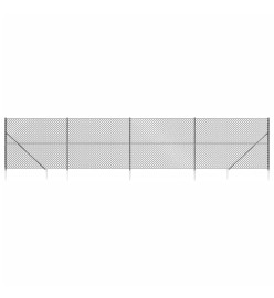 Clôture à mailles losangées avec ancrage anthracite 1,4x10 m