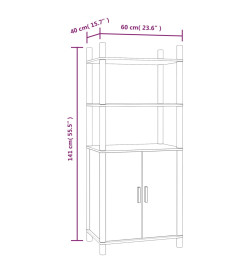 Buffet haut Blanc 60x40x141 cm Bois d'ingénierie