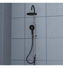 SCHÜTTE Jeu de douche au-dessus de tête MATAO RAIN Noir mat chromé