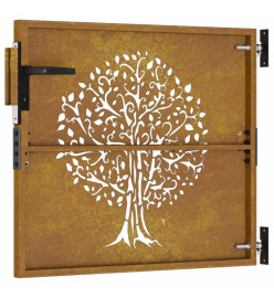 Portail de jardin 85x100 cm acier corten conception de l'arbre