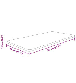 Comptoir de salle de bain 80x40x1,5 cm Bois massif non traité