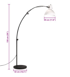 Lampadaire 25 W blanc 150 cm E27