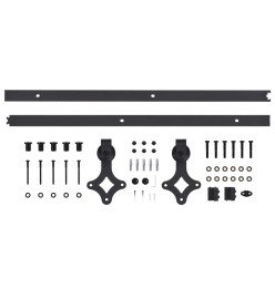 Porte coulissante et kit de quincaillerie 90x210 cm pin massif