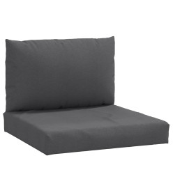 Coussins de palette lot de 2 anthracite mélangé tissu