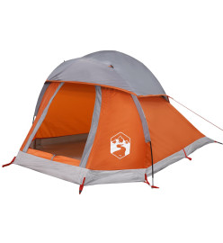 Tente de camping à dôme 1 personne gris et orange imperméable